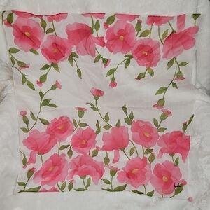 Sybilla Vintage Floral Pink and Green Scarf